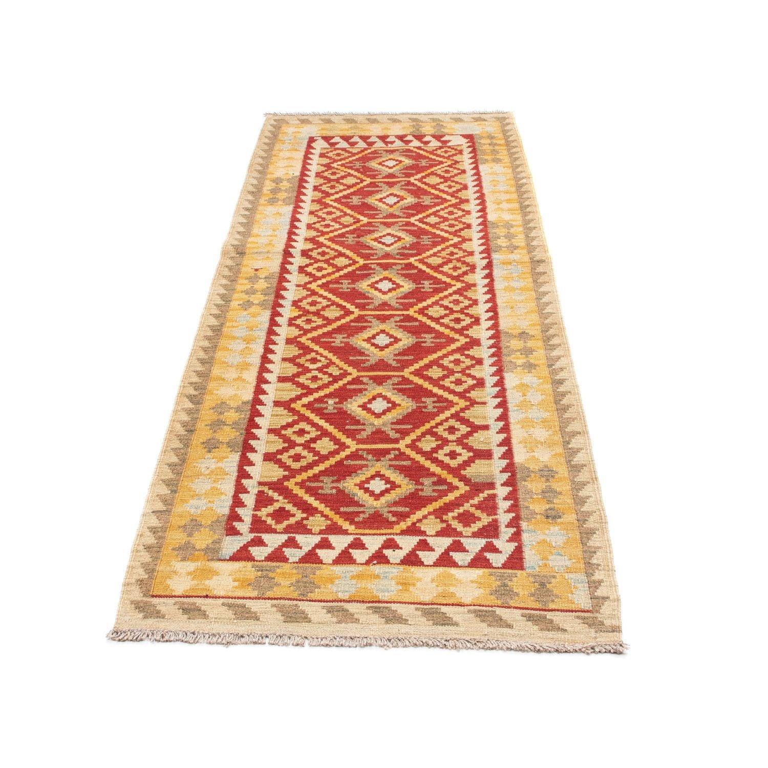 Alfombra de pasillo Alfombra Kelim - Oriental - 203 x 71 cm - rojo
