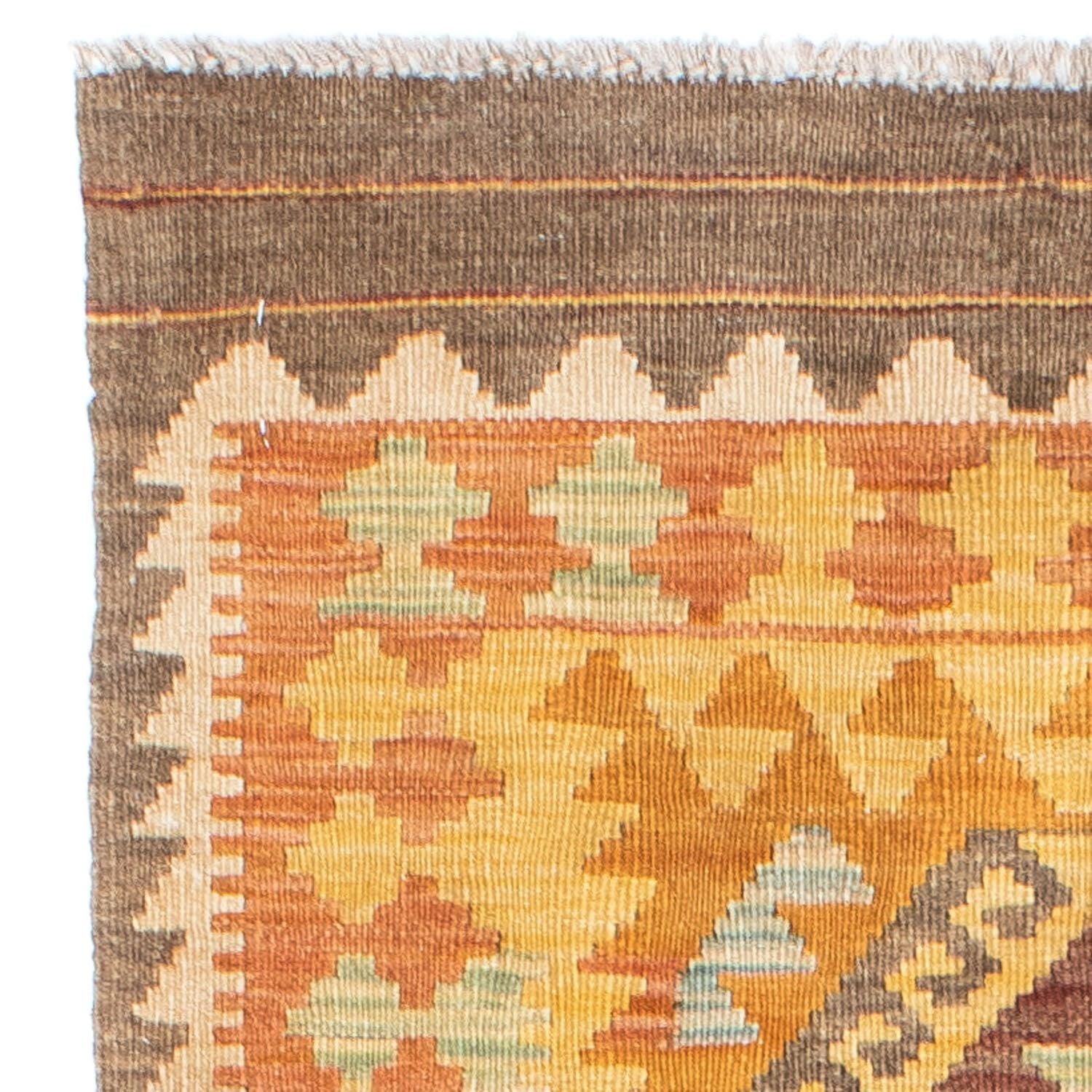 Alfombra de pasillo Alfombra Kelim - Oriental - 209 x 71 cm - oro