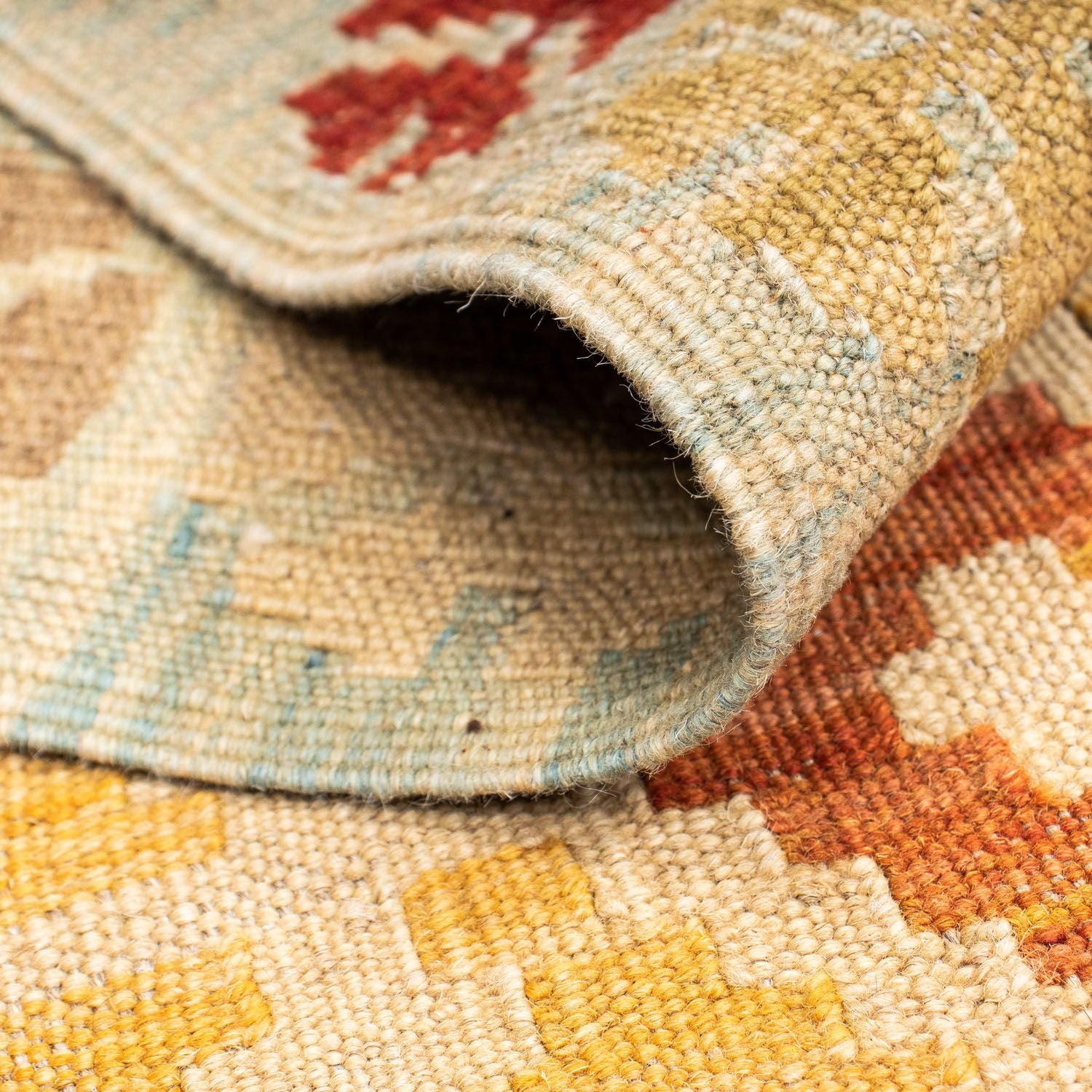 Alfombra de pasillo Alfombra Kelim - Oriental - 203 x 70 cm - beige