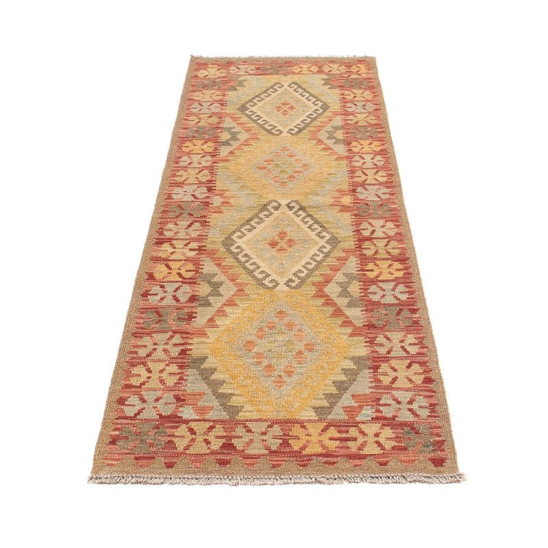 Alfombra de pasillo Alfombra Kelim - Splash - 207 x 66 cm - rojo claro