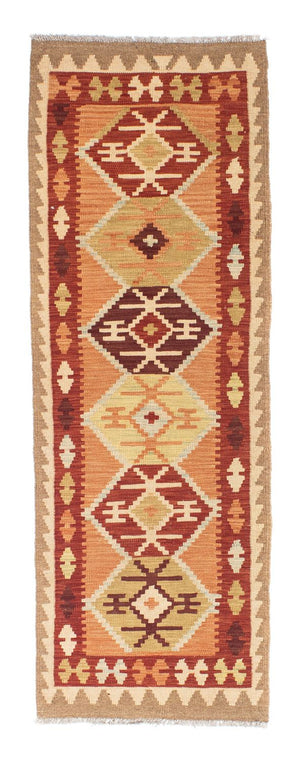 Alfombra de pasillo Alfombra Kelim - Oriental - 201 x 64 cm - marrón claro