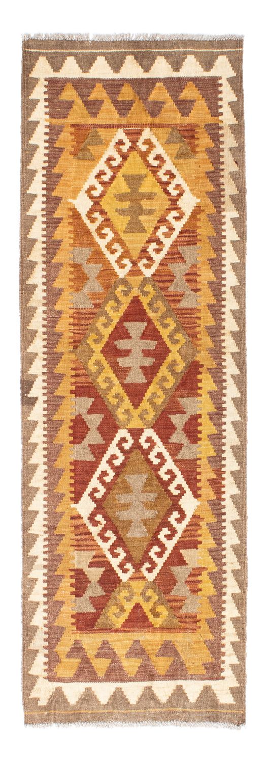 Alfombra de pasillo Alfombra Kelim - Oriental - 203 x 64 cm - marrón claro