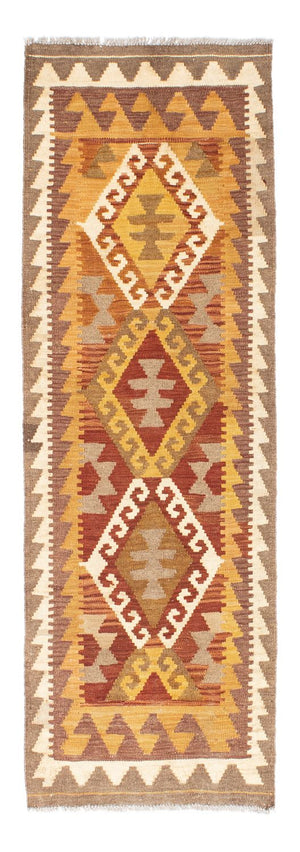 Alfombra de pasillo Alfombra Kelim - Oriental - 203 x 64 cm - marrón claro