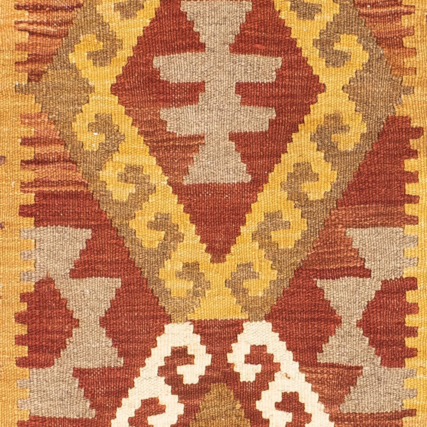 Alfombra de pasillo Alfombra Kelim - Oriental - 203 x 64 cm - marrón claro