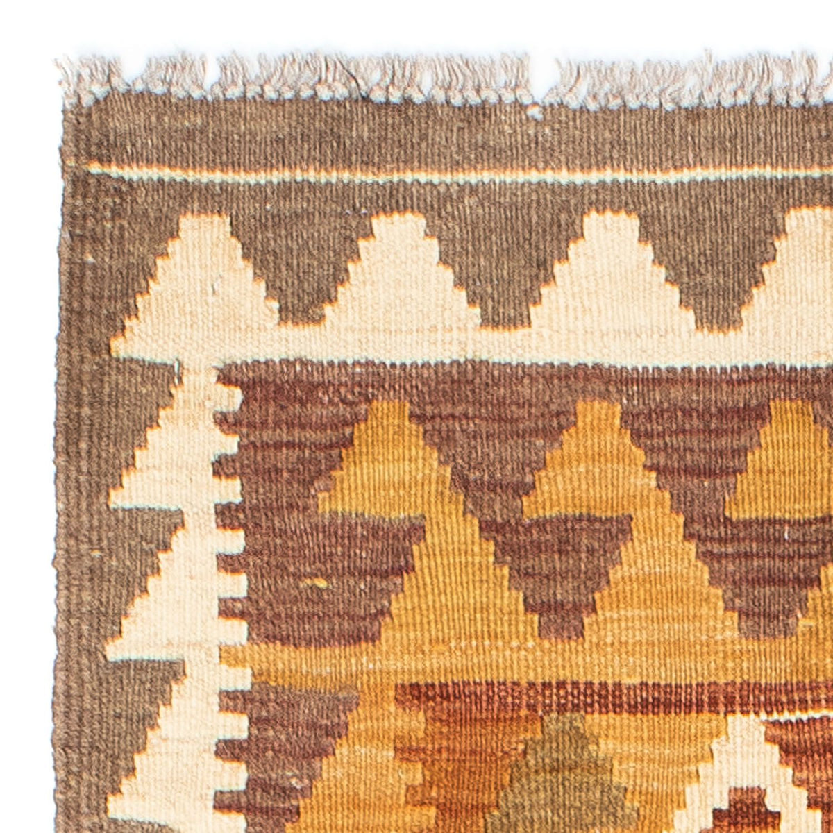 Alfombra de pasillo Alfombra Kelim - Oriental - 203 x 64 cm - marrón claro