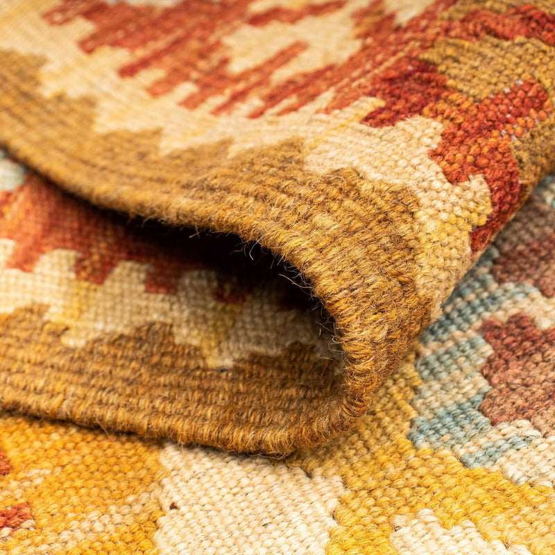 Alfombra de pasillo Alfombra Kelim - Oriental - 206 x 67 cm - marrón claro