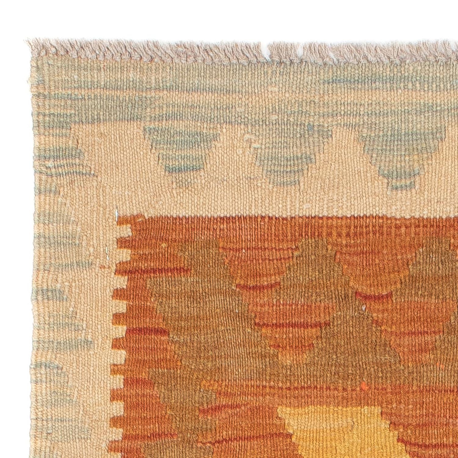 Alfombra de pasillo Alfombra Kelim - Splash - 202 x 62 cm - óxido