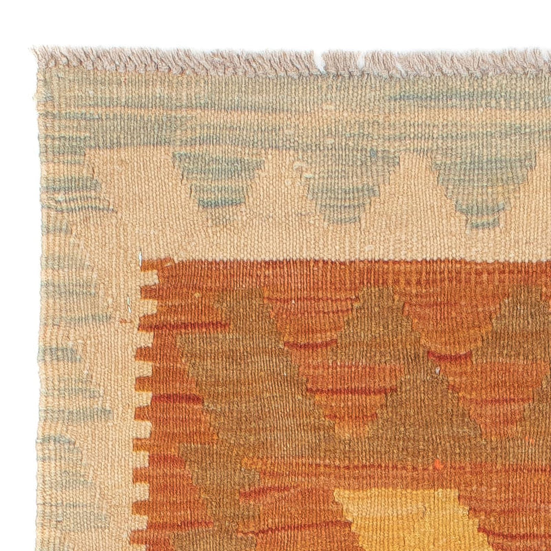 Alfombra de pasillo Alfombra Kelim - Splash - 202 x 62 cm - óxido