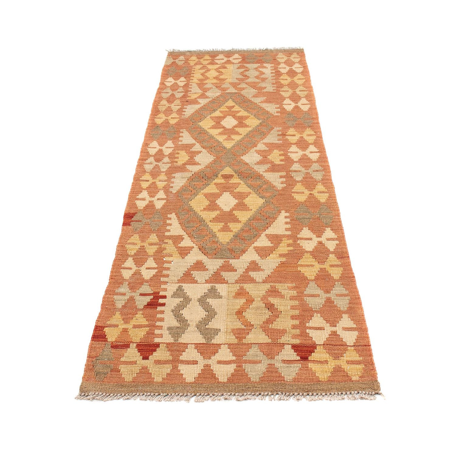 Alfombra de pasillo Alfombra Kelim - Splash - 207 x 65 cm - rojo claro