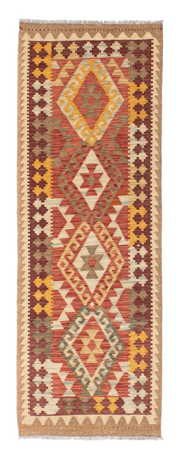Alfombra de pasillo Alfombra Kelim - Oriental - 199 x 67 cm - marrón claro