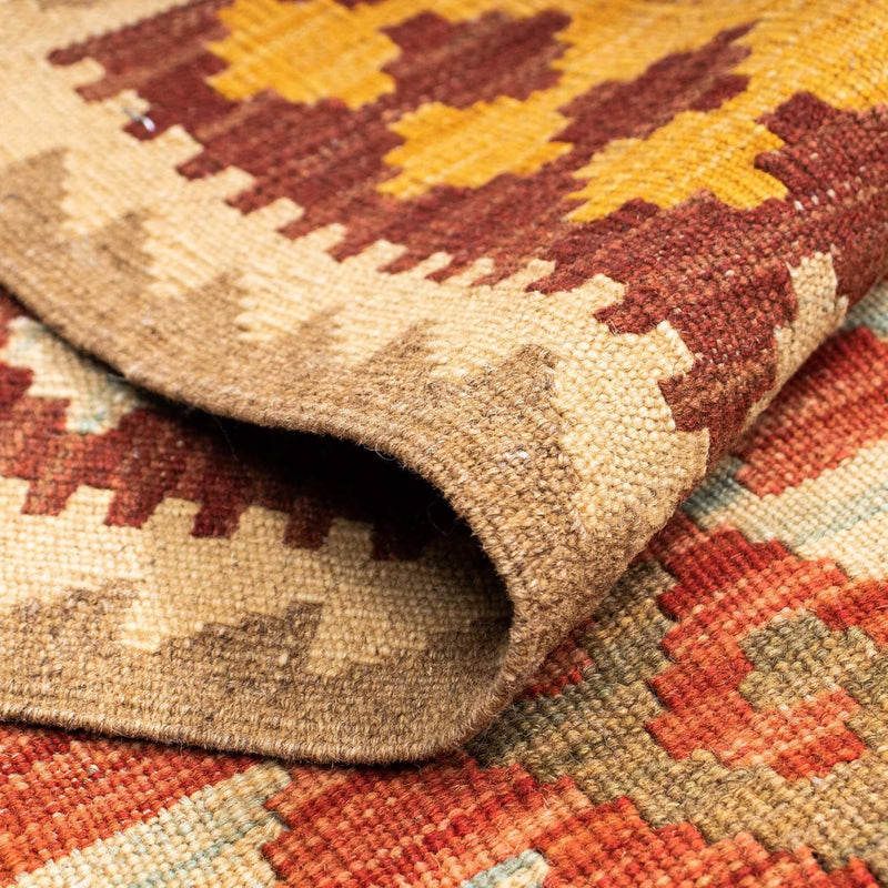 Alfombra de pasillo Alfombra Kelim - Oriental - 199 x 67 cm - marrón claro