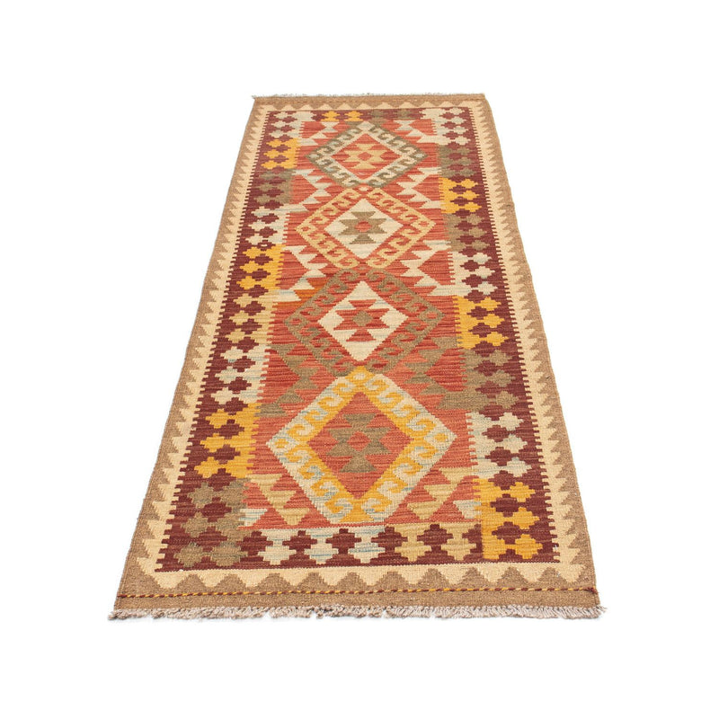 Alfombra de pasillo Alfombra Kelim - Oriental - 199 x 67 cm - marrón claro