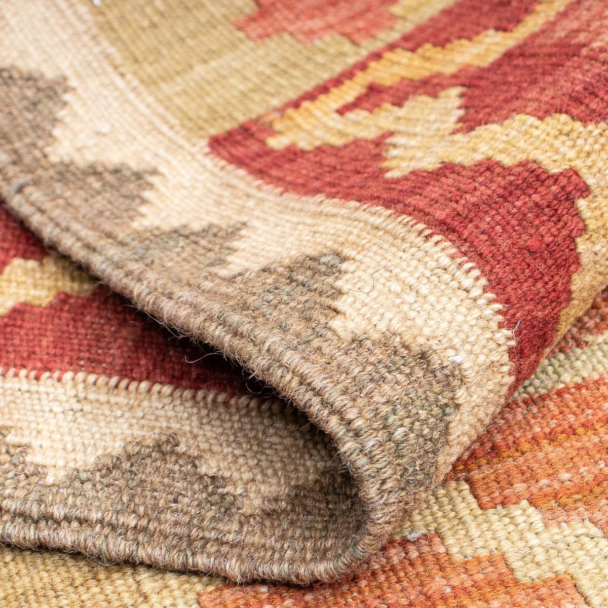 Alfombra de pasillo Alfombra Kelim - Splash - 198 x 68 cm - óxido