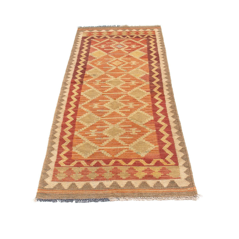Alfombra de pasillo Alfombra Kelim - Splash - 198 x 68 cm - óxido