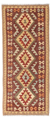 Alfombra de pasillo Alfombra Kelim - Oriental - 192 x 76 cm - marrón