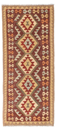 Alfombra de pasillo Alfombra Kelim - Oriental - 192 x 76 cm - marrón