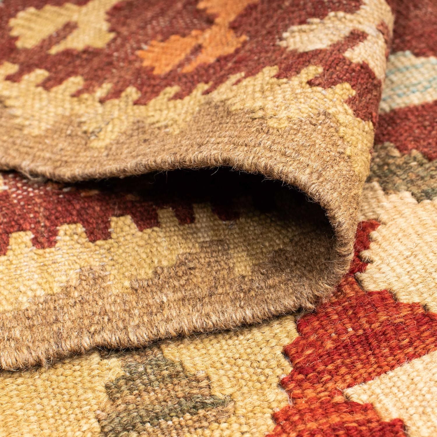 Alfombra de pasillo Alfombra Kelim - Oriental - 192 x 76 cm - marrón
