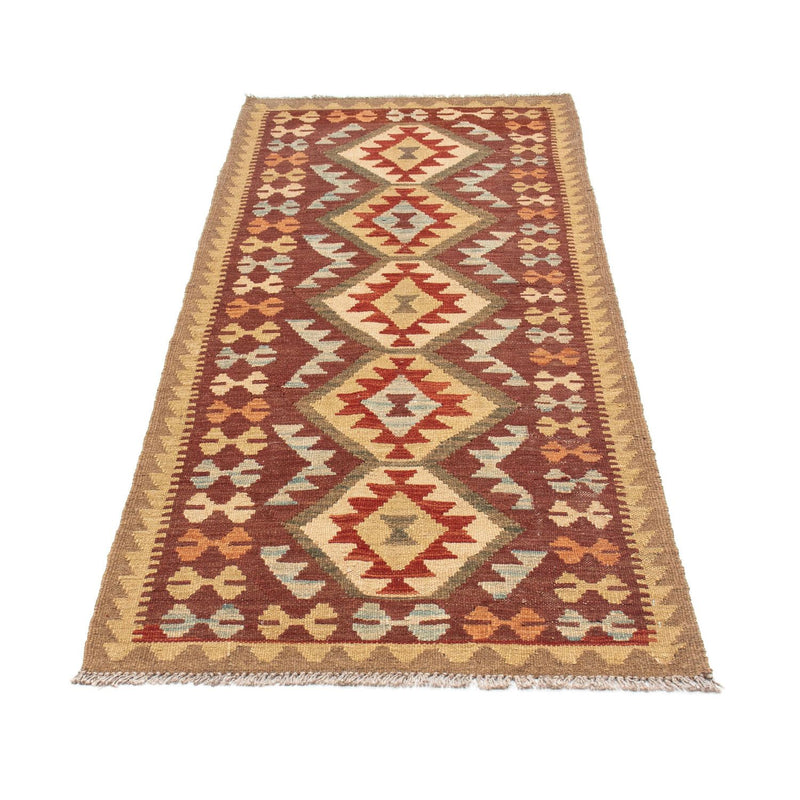 Alfombra de pasillo Alfombra Kelim - Oriental - 192 x 76 cm - marrón
