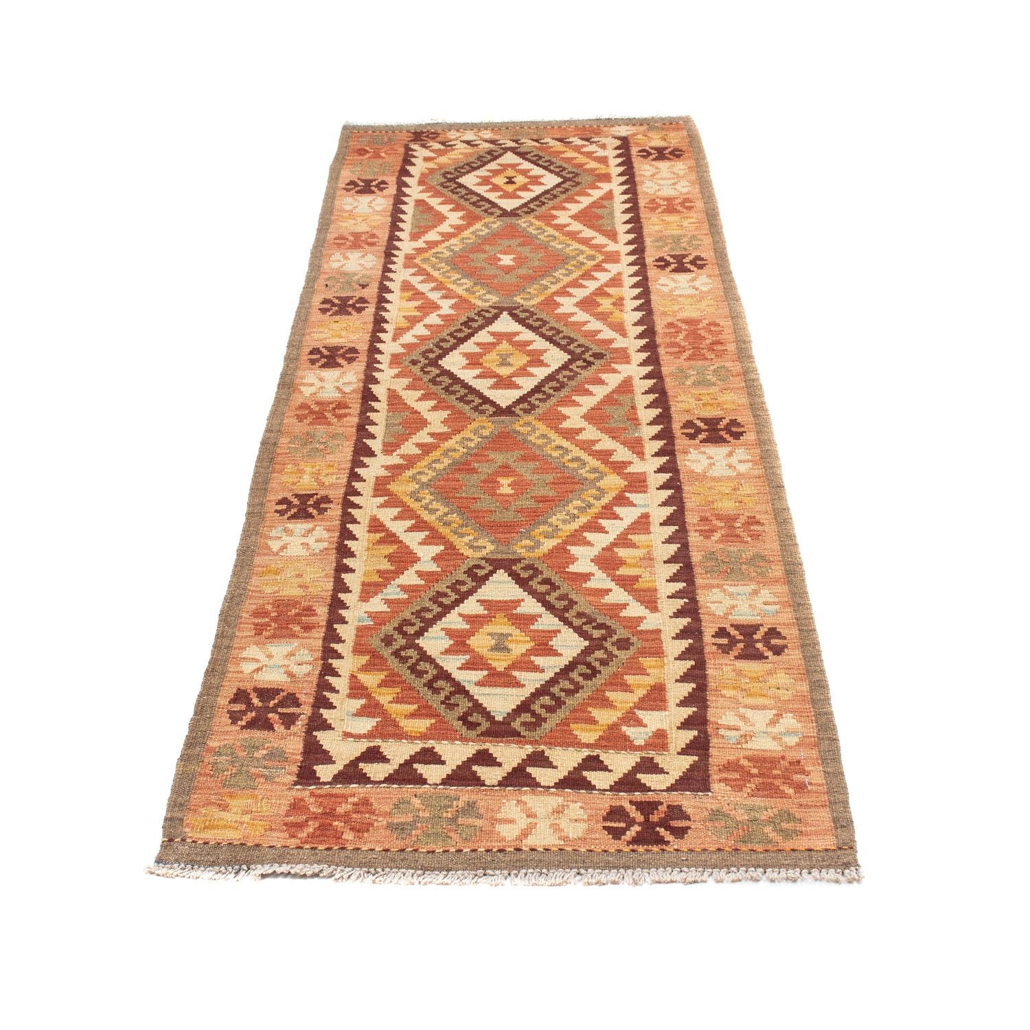 Alfombra de pasillo Alfombra Kelim - Oriental - 204 x 71 cm - beige