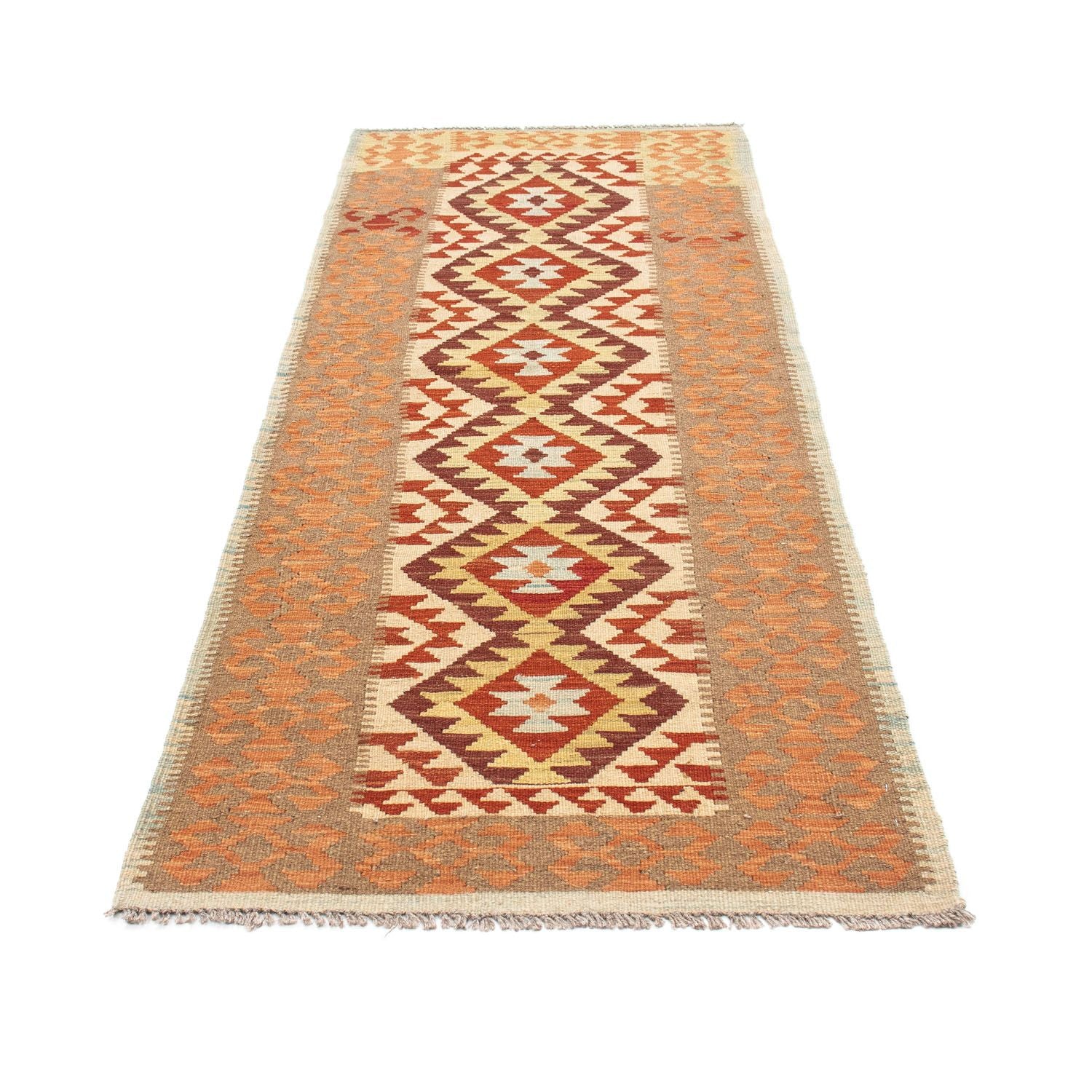 Alfombra de pasillo Alfombra Kelim - Oriental - 199 x 77 cm - beige