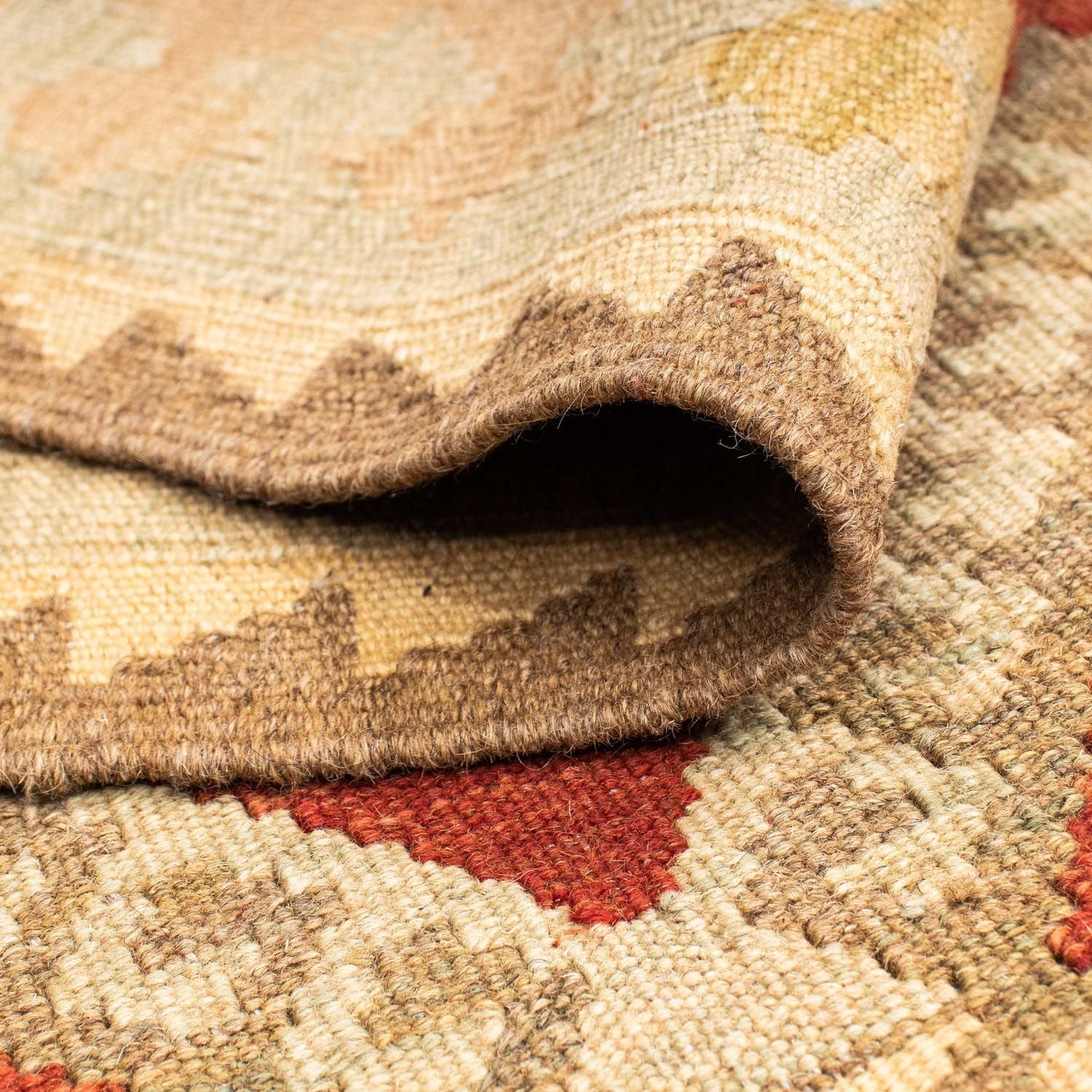 Alfombra de pasillo Alfombra Kelim - Oriental - 198 x 73 cm - beige