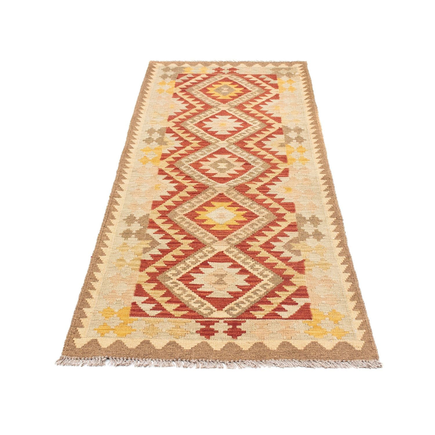Alfombra de pasillo Alfombra Kelim - Oriental - 198 x 73 cm - beige