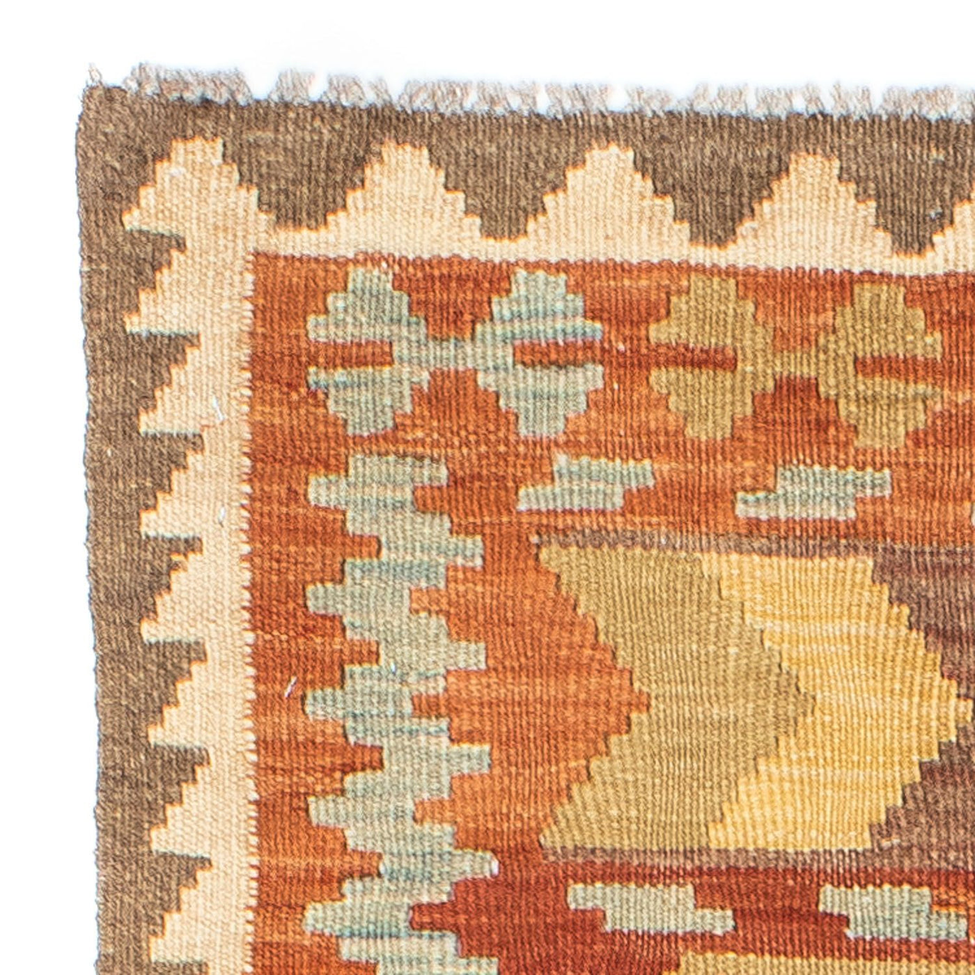 Alfombra de pasillo Alfombra Kelim - Oriental - 195 x 75 cm - naranja