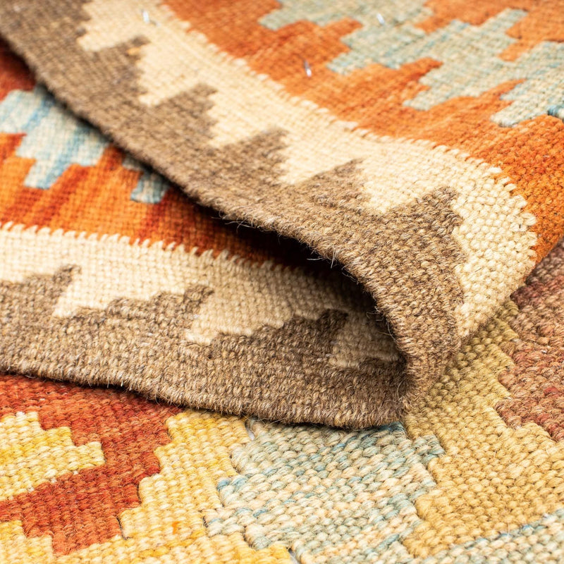 Alfombra de pasillo Alfombra Kelim - Oriental - 195 x 75 cm - naranja