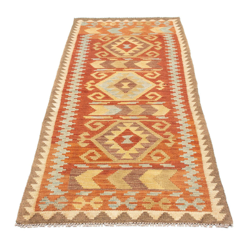 Alfombra de pasillo Alfombra Kelim - Oriental - 195 x 75 cm - naranja