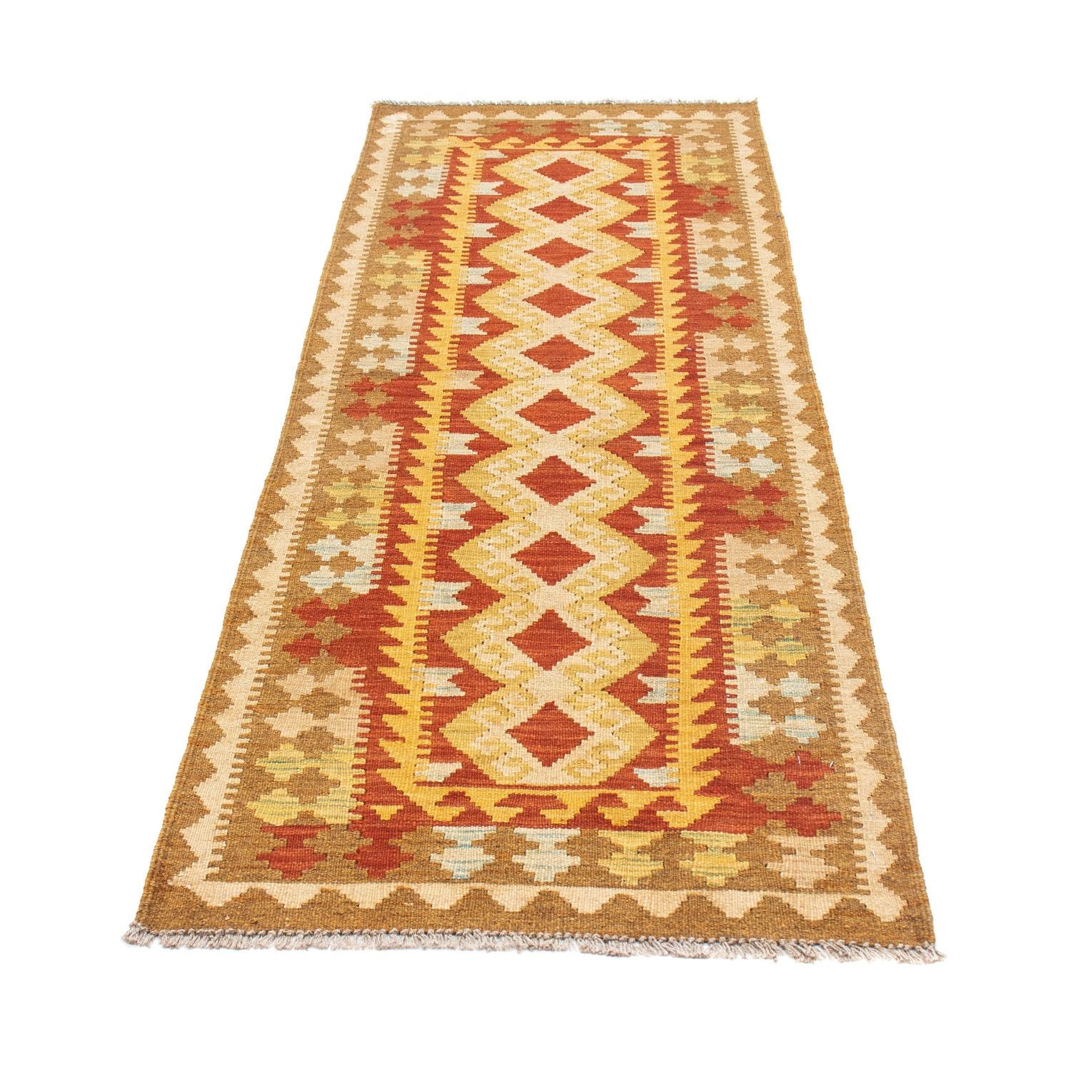 Alfombra de pasillo Alfombra Kelim - Oriental - 202 x 70 cm - beige