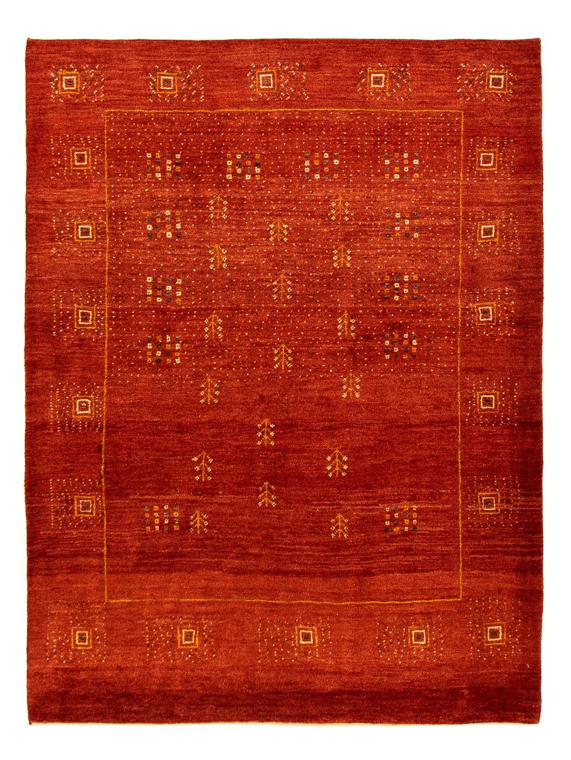 Alfombra Gabbeh - Loribaft Persa - 202 x 152 cm - rojo oscuro