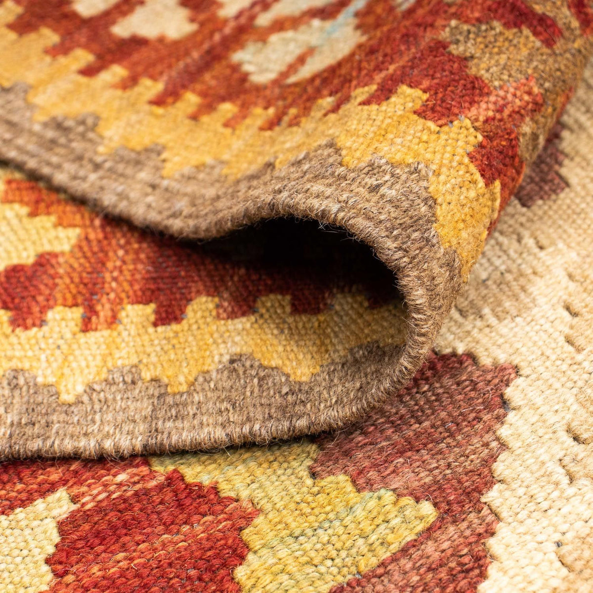 Alfombra de pasillo Alfombra Kelim - Oriental - 210 x 68 cm - beige