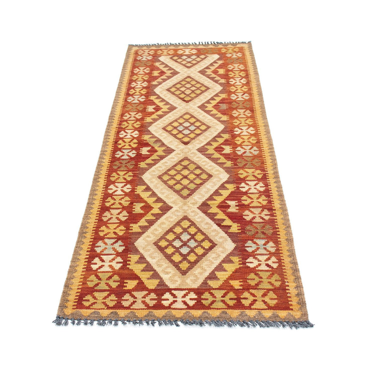 Alfombra de pasillo Alfombra Kelim - Oriental - 210 x 68 cm - beige