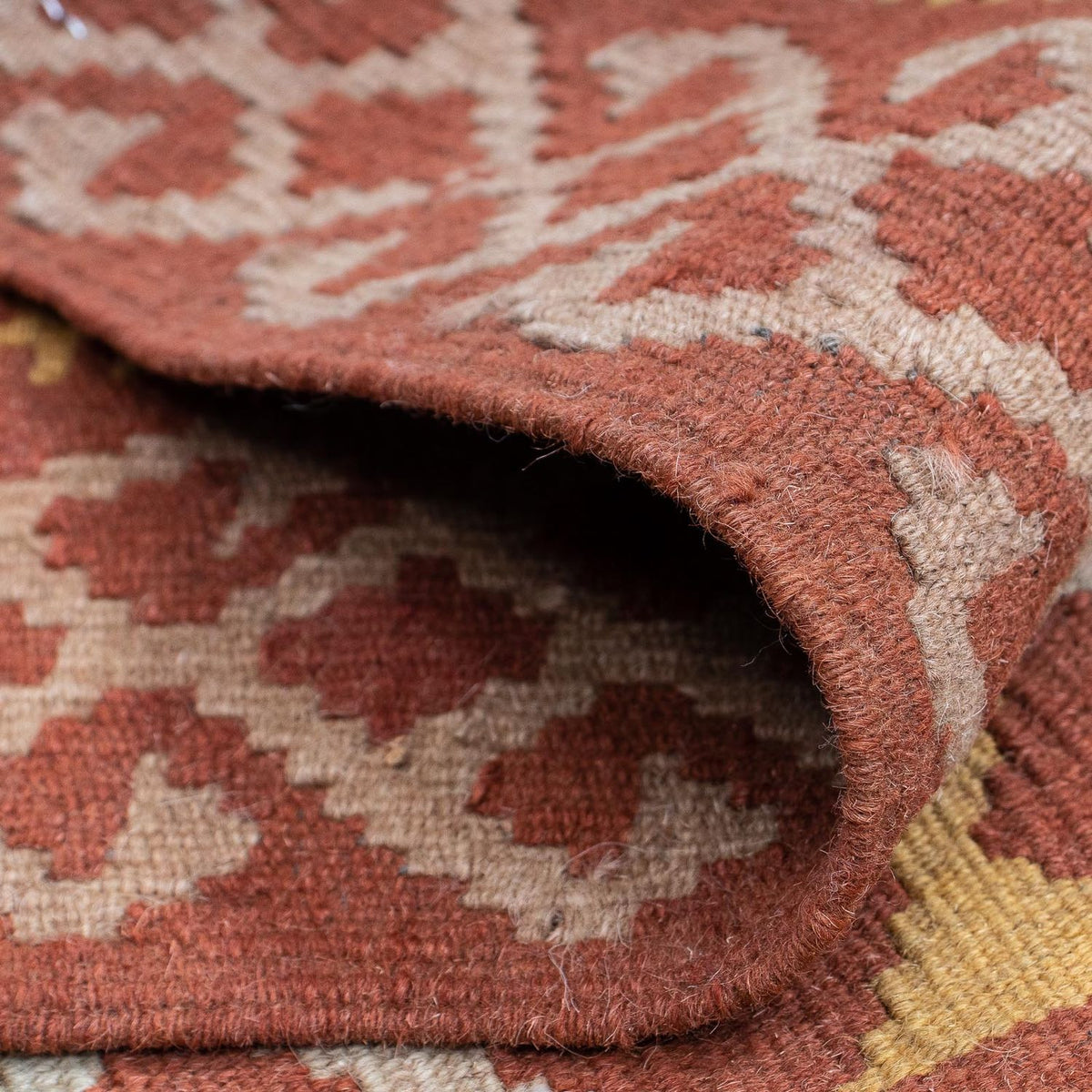 Alfombra de pasillo Alfombra Kelim - Splash - 203 x 69 cm - óxido