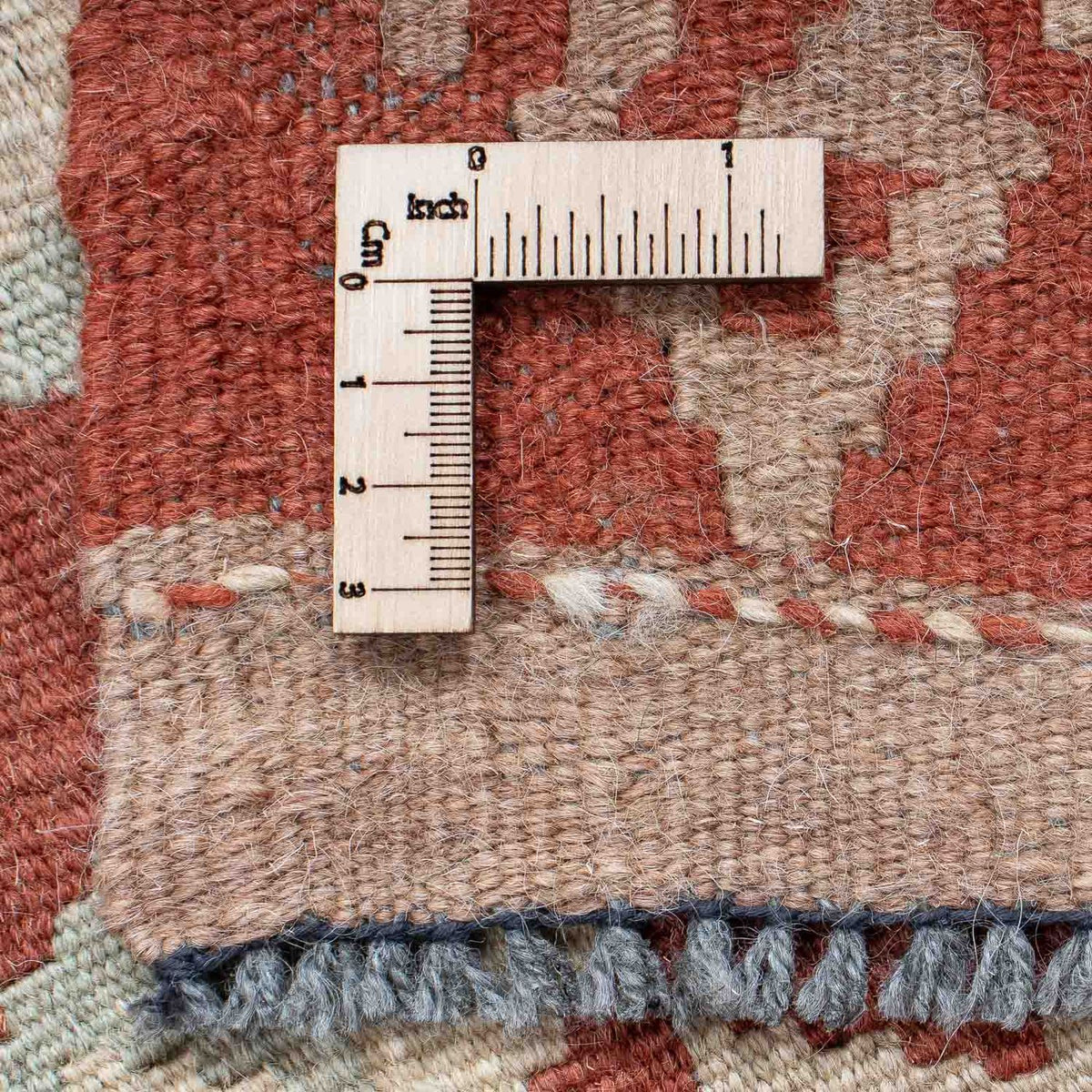 Alfombra de pasillo Alfombra Kelim - Splash - 203 x 69 cm - óxido