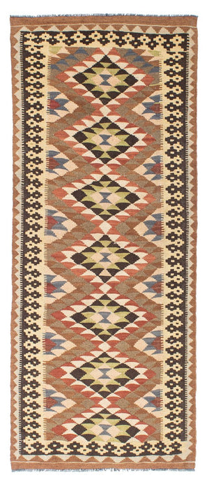 Alfombra de pasillo Alfombra Kelim - Oriental - 207 x 85 cm - marrón claro