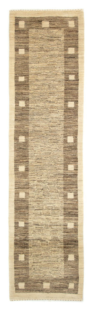 Alfombra de pasillo Alfombra Gabbeh - Indus - 300 x 74 cm - gris