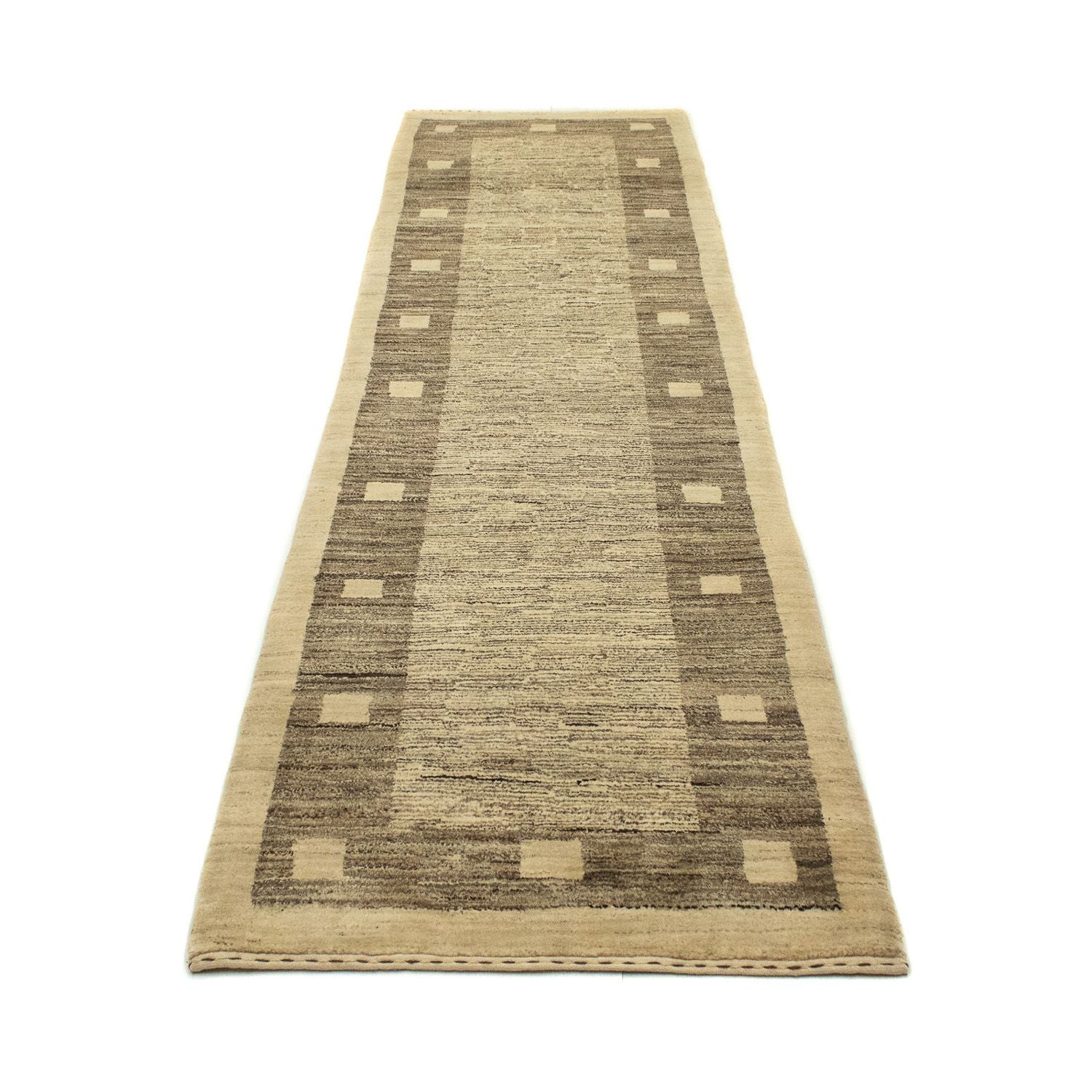 Alfombra de pasillo Alfombra Gabbeh - Indus - 300 x 74 cm - gris