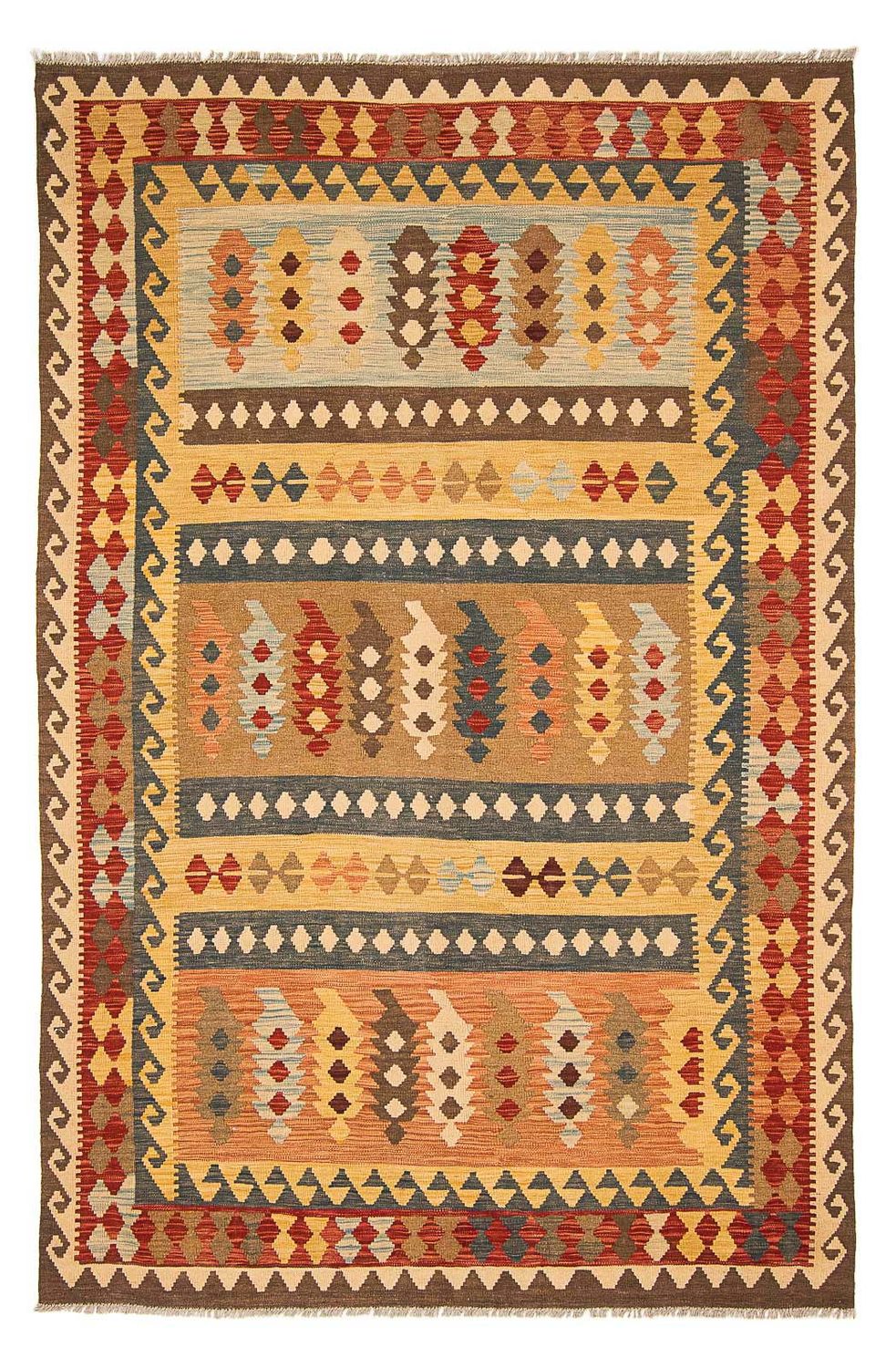 Alfombra Kelim - Splash - 299 x 201 cm - multicolor