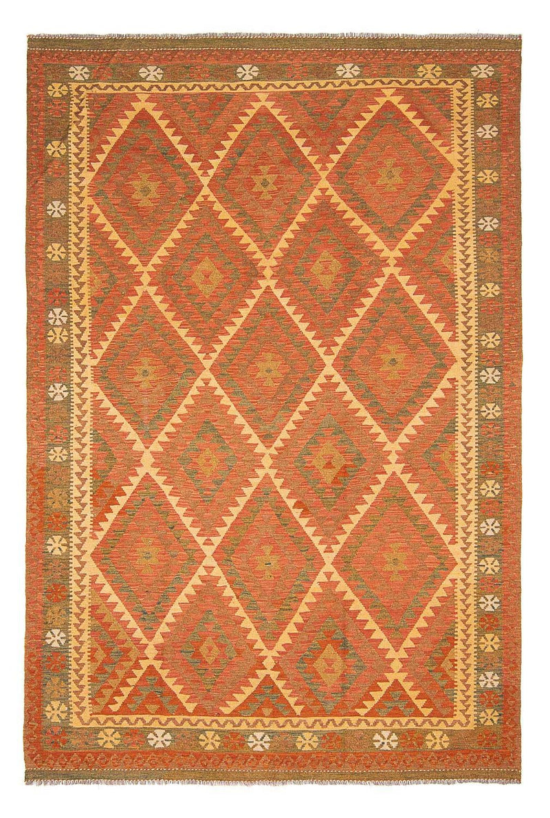 Alfombra Kelim - Splash - 294 x 207 cm - marrón