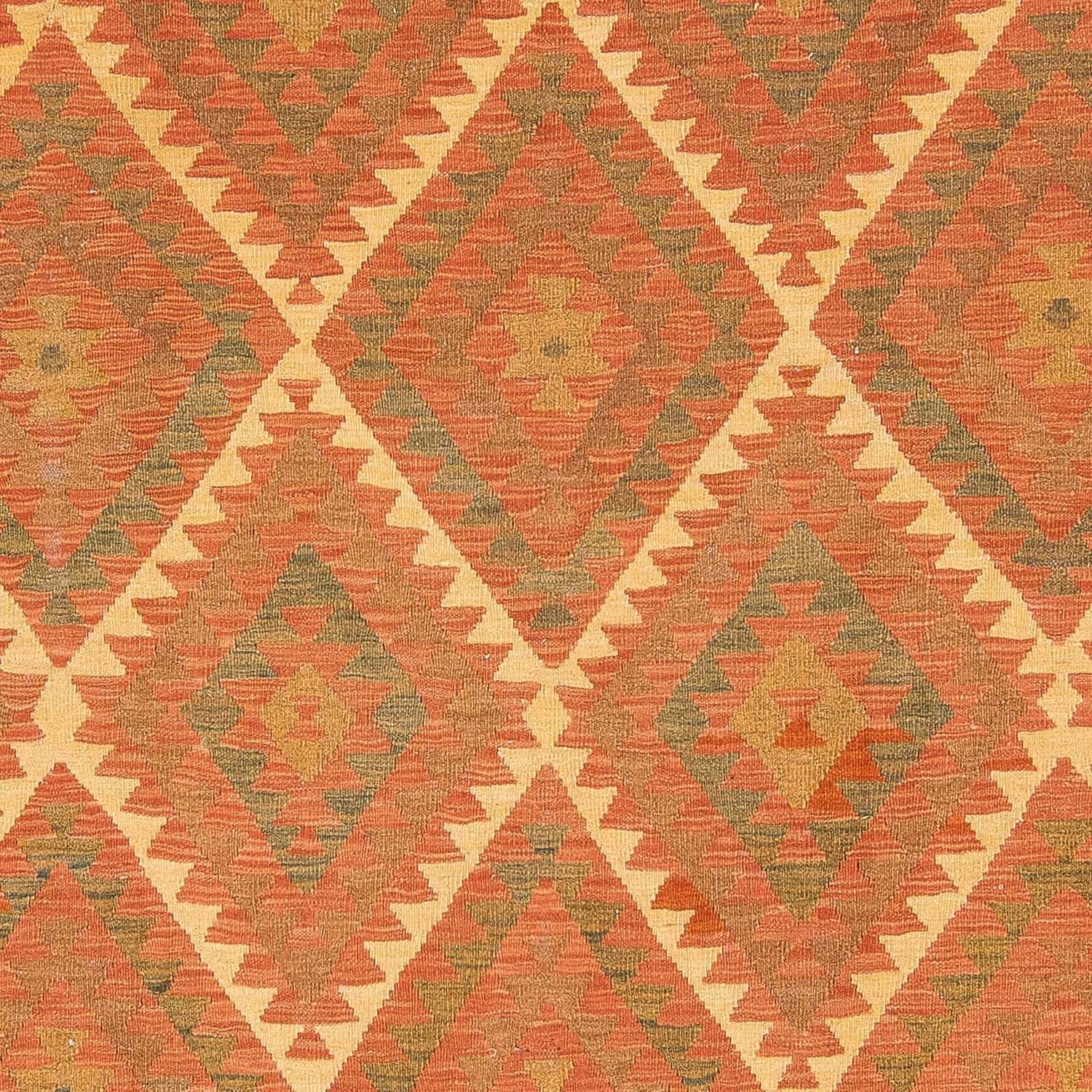 Alfombra Kelim - Splash - 294 x 207 cm - marrón