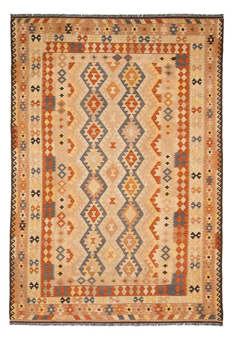 Alfombra Kelim - Splash - 293 x 200 cm - marrón claro