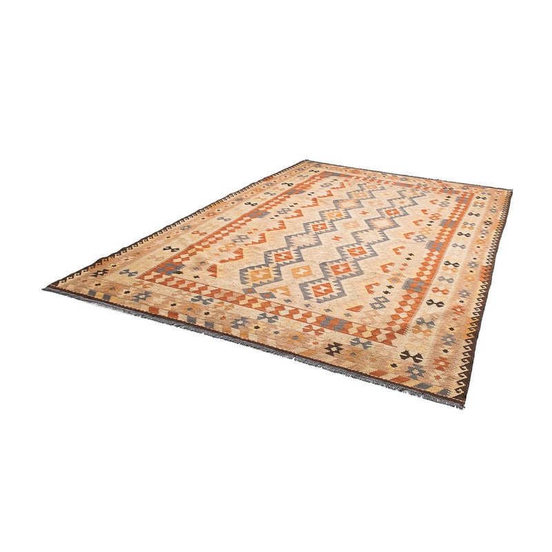 Alfombra Kelim - Splash - 293 x 200 cm - marrón claro