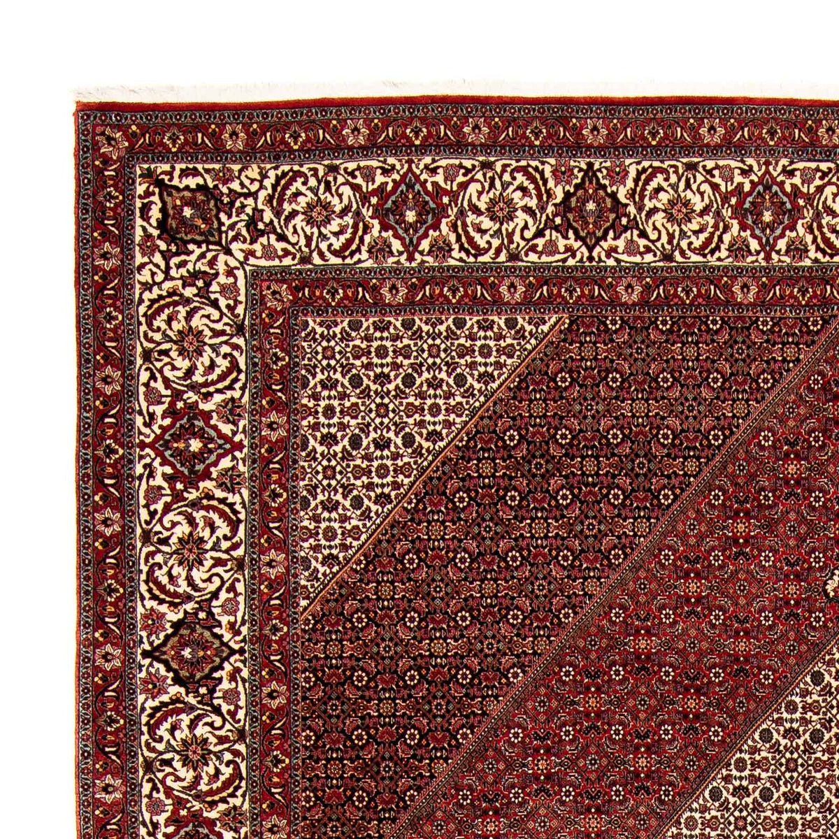Alfombra persa - Bidjar - 397 x 296 cm - rojo oscuro