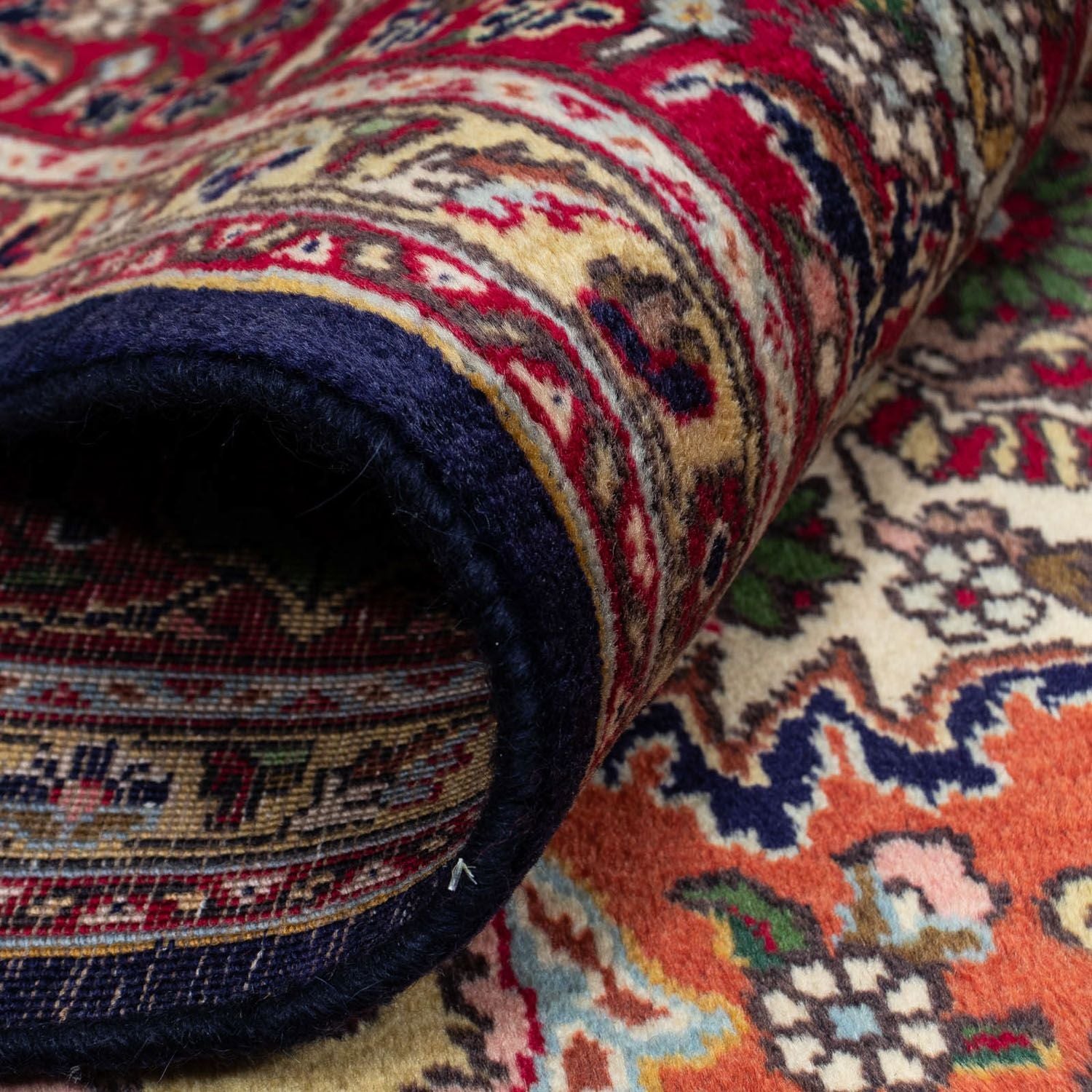 Alfombra persa - Tabriz - 307 x 200 cm - azul oscuro