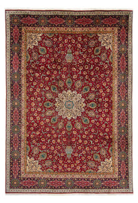 Alfombra Persa - Tabriz - Real - 349 x 243 cm - rojo oscuro