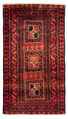 Alfombra de pasillo Alfombra Belutsch - 236 x 127 cm - rojo