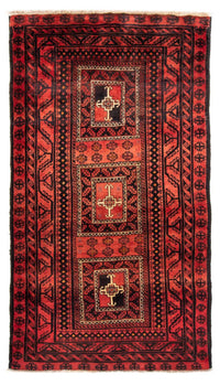 Alfombra de pasillo Alfombra Belutsch - 236 x 127 cm - rojo