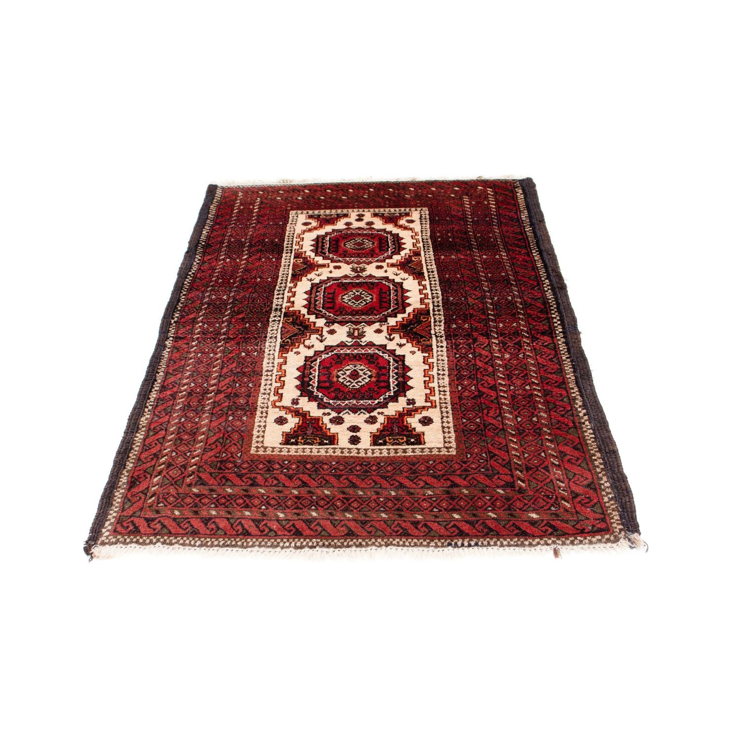 Alfombra Belutsch - 144 x 92 cm - rojo oscuro