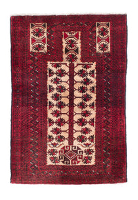 Alfombra Belutsch - 136 x 91 cm - rojo oscuro